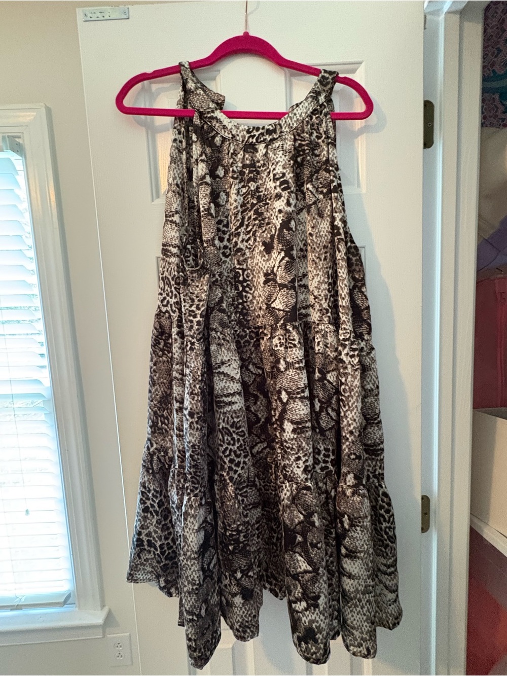 Chic Soul Black and White Animal Print Sleeveless Dress
